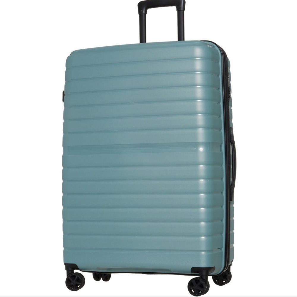 New! ✈️🧳🌎CALPAK 29.5” Expandable Hardside Suitcase Spinner Silver Grey